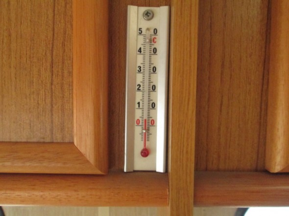 Timpureitten asuntovaunu on ollut ilman lämmitystä jo parisen viikkoa. vielä on lämpötila +4C hetkellä jolloin ulkolämpötila on +2C.