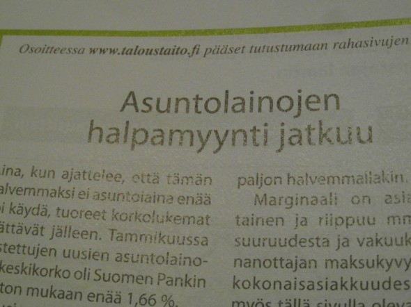 Asuntolainoja käsittelevän artikkelin otsikko Taloustaito 3/2015 -lehdessä, sivulla 32.